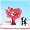 Generic Biglietto di auguri pop-up 3D con albero dell'amore per anniversario e matrimonio, design romantico a forma di cuore, con busta, 15,2 x 20,3 cm, per coppie