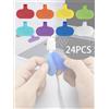 Generic Confezione da 24 etichette scrivibili per cavi, colorate, riutilizzabili, con chiusura a gancio e anello per elettronica, computer e gestione dei cavi dell'ufficio (3,8 x 1,6 cm, multicolore
