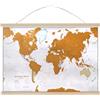 Maps International Mappa del mondo da grattare - Barre magnetizzate in legno per appendere | Maps International - 59 x 42 cm - 60 anni + di creazione di mappe