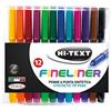 Hi-Text 750 Fineliner busta trasparente 12 penne punta media 1 mm colori assortiti