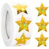 Generic 1 rotolo di 500 adesivi olografici a forma di stella per fai da te, grafico del comportamento per studenti, bambini, pianificatore scolastico e scolastico, forniture per insegnanti, oro