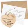CONTRAXT Cadeau Original pour Retraite, Carte de Félicitations en Bois. Carte de Retraite avec Suspension Messages de Collègues Chef Amis Enseignants Retraité (Retraite)