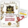Mr Pubblicità Biglietto auguri 40° compleanno - PERSONALIZZA QUI -quarantenne - Attestato personalizzato Diploma idea regalo originale compleanno (40 ANNI)