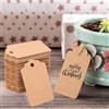 Generic 100 etichette in carta kraft con spago, 5,1 x 3,2 cm, per imballaggio, fai da te, ufficio, matrimonio, inventario, vestiti, vacanze, colore marrone