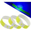 Generic 100pcs Neon Stripe Braccialetti di Carta Impermeabile Fluorescente Monouso Braccialetti di Sicurezza per Concerti, Feste, Eventi
