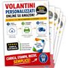 Mr Pubblicità Volantini Personalizzati A6 A5 A4 - 100, 250 o 500 Pezzi - Stampa a Colori Fronte - Carta Patinata Lucida 150 g/m² - Flyer Pubblicitari Personalizzabili per Aziende, Eventi e Promozioni