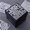 Generic 15 pz/3 set pizzo righello disegno modello righello pittura fai da te modello alfabeto inglese/Natale/palloncino/amore graffiti scava fuori modello