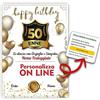 Mr Pubblicità Biglietto auguri 50° compleanno - PERSONALIZZA QUI - cinquantenne - Attestato personalizzato Diploma idea regalo originale compleanno (50 ANNI)
