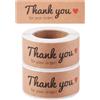 Generic 240 adesivi di carta Grazie per il tuo ordine, 2 rotoli di etichette adesive rettangolari di ringraziamento per piccole imprese, confezioni regalo, buste per imballaggio, sigilli, biglietti, buste