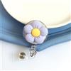 Generic Porta badge 3D a forma di fiore, per tesserino di identità, facile da tirare, con fibbia, retrattile, per infermiere, medici (viola)