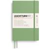 LEUCHTTURM1917 Taccuino Paperback B6+ Copertina morbida, Sage, A righe | 123 pagine numerate, indice, 2 segnapagina, tasca a soffietto, cucito a filo