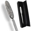 Cavagnini, Apribuste tagliacarte elegante, in acciaio inox e peltro. Confezione regalo inclusa. (Piuma)