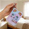 Generic Cartoon Plush Pocket Notebook Blank Thicken Inner Paper With Keychain Mini Plush Cat Notebooks for Writing Drawing Pad Travel (Purple-Colorful, 12x9cm)