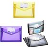Generic 3 cartelle portadocumenti in plastica, espandibili, con chiusura a scatto e tasca, formato A5, impermeabile, trasparente, per ufficio, lavoro, scuola