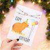 Generic Biglietto di auguri carino con busta Capybara, confezione creativa, alla moda, colorato, biglietto di compleanno per ragazza, moglie, cartoline, 18,5 x 13,5 cm