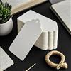 Generic Etichette in carta kraft con spago, 100 pezzi, 5,1 x 3,2 cm, per imballaggio, fai da te, ufficio, matrimonio, inventario (bianco)