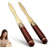 Zlokdraxy Set di 2 tagliacarte in acciaio inox da 16 cm, con manico in legno, per imballaggi postali e carta