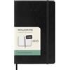 Moleskine Weekly Planner, Agenda Settimanale con Spazio per Note 12 Mesi 2025, Copertina Morbida e Chiusura Elastica, Colore Nero, Lingua Tedesca, Formato Pocket 9x14 cm