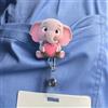 Generic Porta badge retrattile a forma di elefante, con cordino in nylon da 61 cm, clip da cintura in acciaio, per infermieri, medici e impiegati, resistente, regalo per elefanti