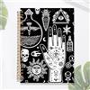 Generic Gothic Notebook Journal, Mystical Skull Palmistry Evil Eyes Journaling, Gothic Witchy Gifts for Women, Spiral Notebooks 5.5x8.3 Inch