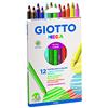 GIOTTO Mega - Astuccio Da 12 Matite A Pastello Colorate, 5.5 mm, Colori Intensi