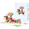 Generic Biglietto di compleanno 3D pop-up per cane bassotto, 19,8x15 cm, regalo per amanti dei cani