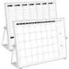 KODAPAGE Lavagna bianca francese double face, planner settimanale con orario/mensile, cancellabile, con supporto per tavolo e da appendere alla parete, 40 x 30 cm