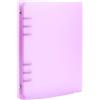 Generic Raccoglitore a 6 anelli, formato A5, trasparente, in morbido PVC, con elastico abbinato, per quaderni ricaricabili, con superficie opaca, per conservare timbri e matrici (23 x 17,5 cm) (viola)
