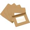 Generic Buste con finestra a faccia intera, confezione da 10 pezzi, trasparenti, double face, per dichiarazioni postali, foto, cataloghi, marrone