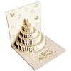 Generic Biglietto di auguri 3D di buon compleanno, con stampa a caldo, pieghevole, regalo di compleanno con farfalla dorata, design torta pop-up (15,5 x 15,5 x 0,1 cm, oro)