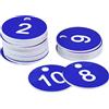 Generic Targhetta rotonda con numero da 1 a 25, in acrilico, con incisione blu, per decorazione, confezione da 25