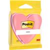 Post-it Foglietti Adesivi a Forma di Cuore, 225 Fogli, 70 mm x 70 mm, Rosa | per Promemoria, Elenchi e Organizzazione; Aderiscono e si Rimuovono senza Residui, con Design Creativi e Divertenti