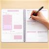 Generic A5 Spiral Notebook with 52 Pages, Portable Weekly Planne With Habit Tracker and To Do List for School, Office, and Daily Note Taking, Pink