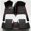 NYMCAR Tappetini Auto Su Misura 99% Auto Modello (45,Strisce decorative rosse) | Protezione Avanzata, Liner ad Alte Prestazioni, Materiale PU Cuoio, Compatibilità 99% Auto, Copertura Totale