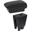 PACSCI Poggia braccio Auto Per Peugeot 107 Bracciolo Box Auto Bracciolo Box Portaoggetti Bracciolo console centrale(A Black white NOUSB)