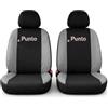 Auto Accessori Lupex Coprisedili Compatibili con Punto I e II serie 1993-2011, Colore Nero - Grigio Chiaro, Set Anteriori o Completo 8 Pezzi, in Policotone Traspirante MADE IN ITALY