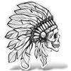 erreinge Sticker Teschio Nativo d'America Indiano DX Adesivo Sagomato in PVC per Decalcomania Parete Murale Auto Moto Casco Camper Laptop - cm 35