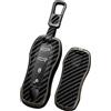 TECART Custodia per chiave auto, adatta per Porsche 911 958 971 996 997 987 GT3 9YA Macan Boxster Carrera Taycan Panamera Cayman Cayenne PVC Portachiavi Keyless Go Protezione 4 tasti in fibra di