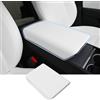 TOPABYTE Copri Bracciolo per Tesla Model Y Juniper 2026 2025 2024 Model 3 Highland Accessori Copertura per Bracciolo della Console Centrale Protettivo Antiscivolo TPU, Bianco