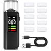 Gonikli Etilometro Portatile Certificato CE, Ricarica Type-C, 11 bocchette | Alcol Test con Display Schermo LED, Alta precisione, Due metodi di Prova, per Uso Personale Famiglia e Professionale