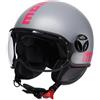 Generico Momo Casco Jet FGTR Classic Fluo Matt Grey Fucsia Grigio Fuxia Ece 2206