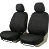 Auto Accessori Lupex | 2pz Coprisedili Anteriori Compatibili con Clio - Tessuto Deluxe | Design Elegante, Resistente e Confortevole, Nero - Cuciture Nero