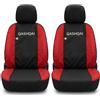 Auto Accessori Lupex Coprisedili Compatibili per Qashqai 2006-2021 J10 J11, Set Anteriori o Completo 12 Pezzi, in Policotone Traspirante (Nero - Rosso, Coppia Anteriore)