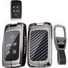 WUZUTU Custodia per chiave auto con telaio in metallo compatibile con LR2 LR4 Freelander2 Range Rover Sport Vogue Evoque 2018-2025 Jaguar E-Pace F-Pace XE XJ 2023 Protezione per chiave in fibra di