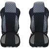 Generic Coprisedili per camion progettati per adattarsi a MAN IVECO STRALIS S-WAY HI-WAY velluto e ecopelle grigia
