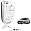 TOOMUME Cover Chiave Auto per Hyundai i10 i20 ix20 ix35 i30 Tucson Bayon | Silicone Morbido, Antiurto, Anticaduta, Antigraffio, Custodia Protettiva Chiave per i40 Santa Fe Kona Ioniq Sonata, Flip S