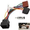 GodtKowty Cavo adattatore Autoradio ISO 16 pin, cablaggio con presa ISO femmina e maschio, kit adattatore antenna DIN, compatibile - connessione multi-altoparlante, polarità regolabile