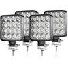 AUXTINGS 4 pezzi 10 cm 48W Faro da Lavoro Led Sottile Faretto Fari Led Fuoristrada Fendinebbia Barra Luci Led per Trattore Camion Off Road Auto Moto 4x4 4WD Barca,12V 24V IP66 Impermeabile 6000K