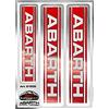 Abarth 1232835 Adesivi Scritta, 12mm x 25mm, Confezioni da 3