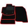 Somer Car Kit Tappetini Auto compatibili con Suzuki S-Cross - SX4 Hybrid 2016-2026 | Set Tappeti in Moquette, Tappeto auto su misura, bordo rosso